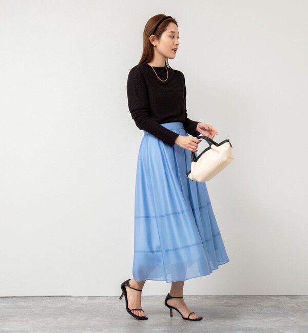 NOLLEY'S「《セットアップ対応》ウォッシャブルタックフレアシアースカート」|スカート|