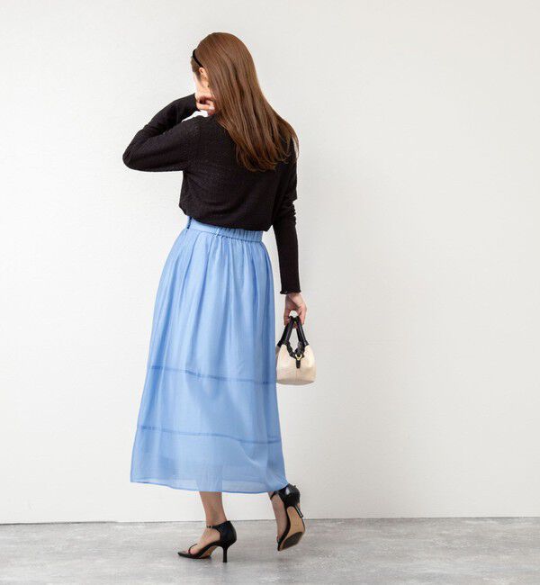 NOLLEY'S「《セットアップ対応》ウォッシャブルタックフレアシアースカート」|スカート|