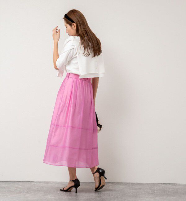 NOLLEY'S「《セットアップ対応》ウォッシャブルタックフレアシアースカート」|スカート|