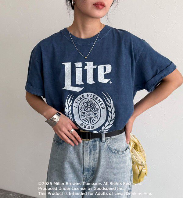 fredy emue「【GOOD ROCK SPEED/グッドロックスピード】Miller LITE 半袖Tシャツ」|Tシャツ・カットソー|ネイビー