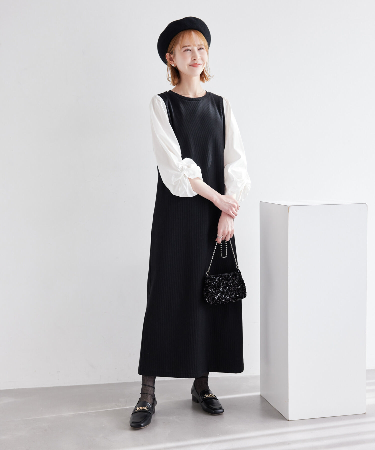 Rope&rsquo;Picnic「袖ディテールドッキングテレコワンピース」|ワンピース|