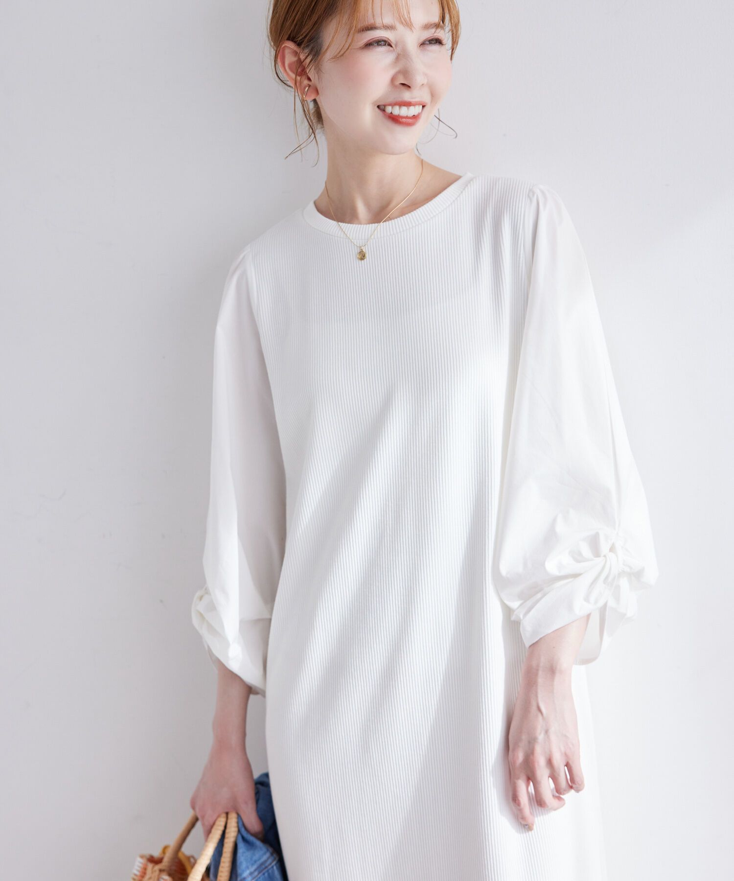 Rope&rsquo;Picnic「袖ディテールドッキングテレコワンピース」|ワンピース|