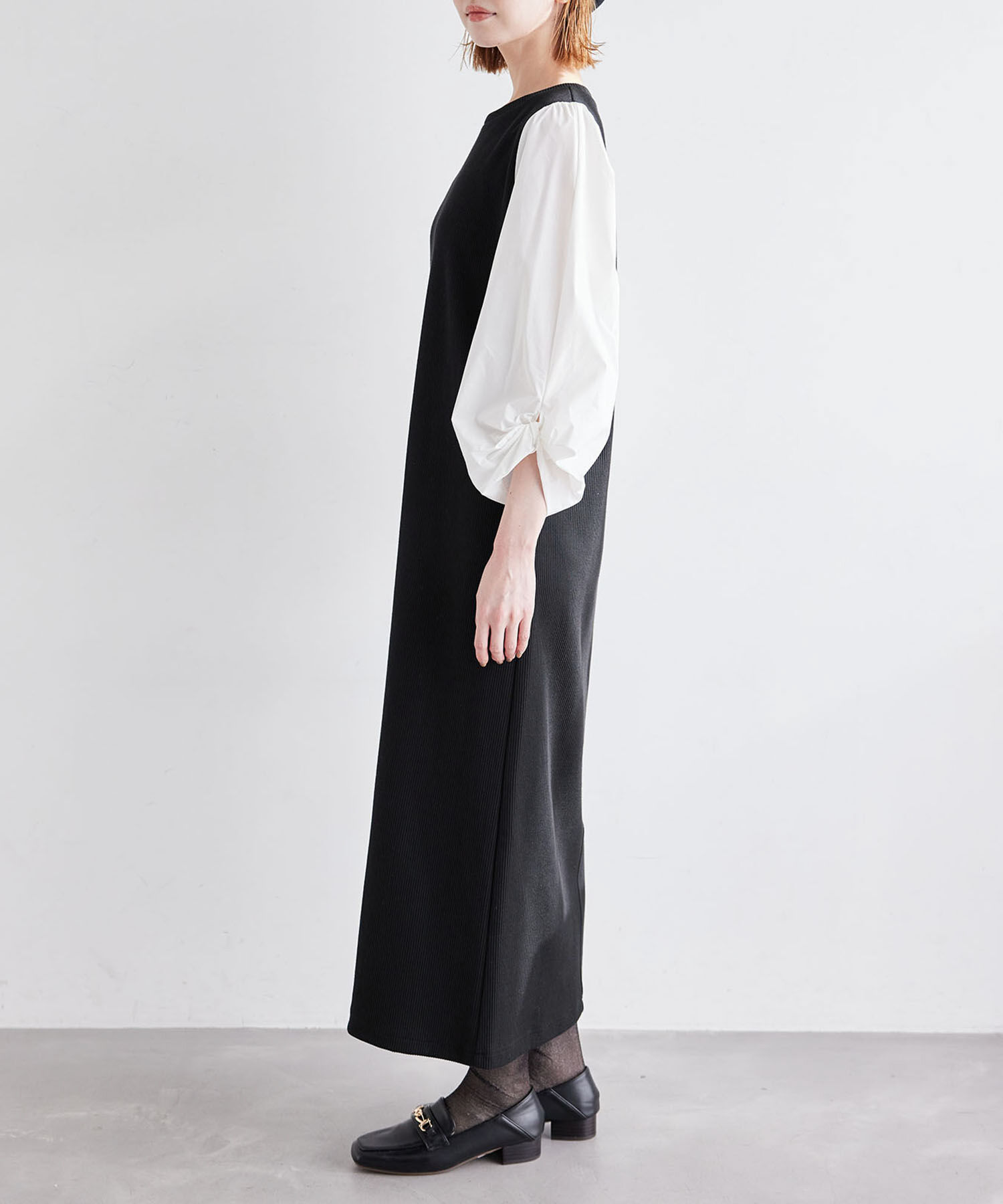 Rope&rsquo;Picnic「袖ディテールドッキングテレコワンピース」|ワンピース|