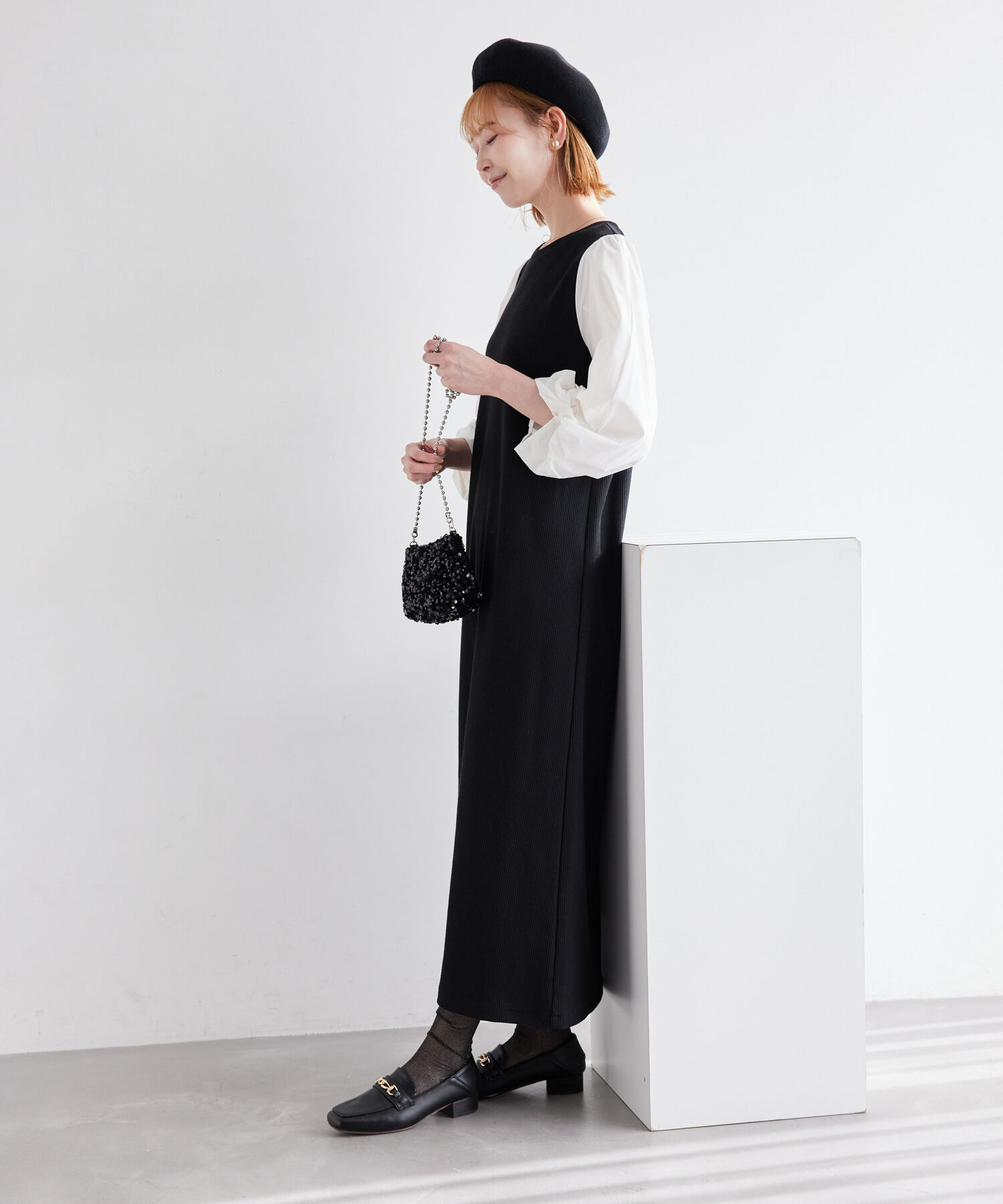 Rope&rsquo;Picnic「袖ディテールドッキングテレコワンピース」|ワンピース|