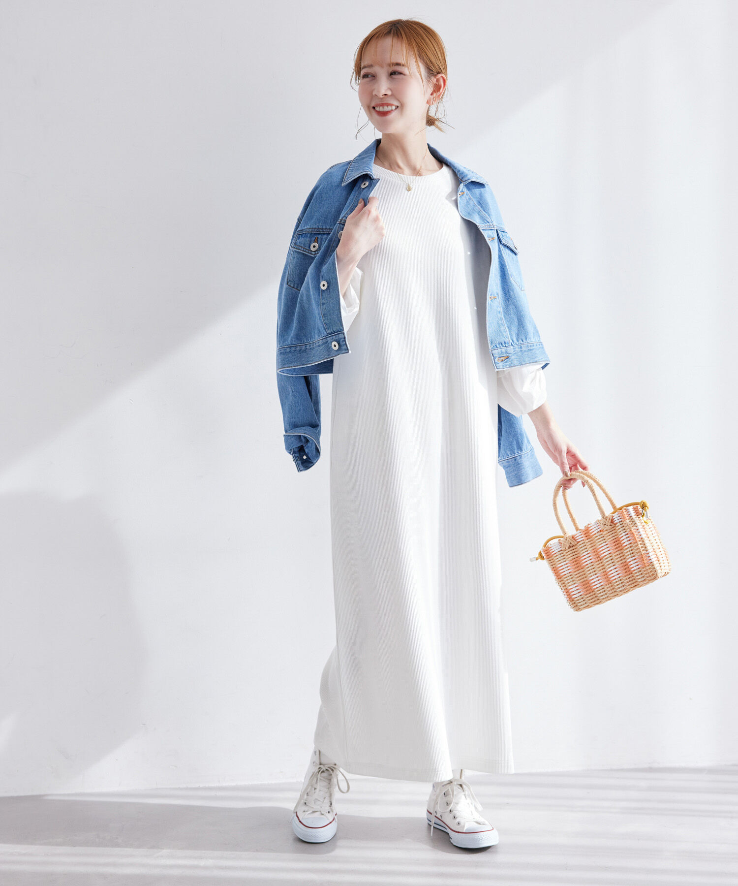 Rope&rsquo;Picnic「袖ディテールドッキングテレコワンピース」|ワンピース|