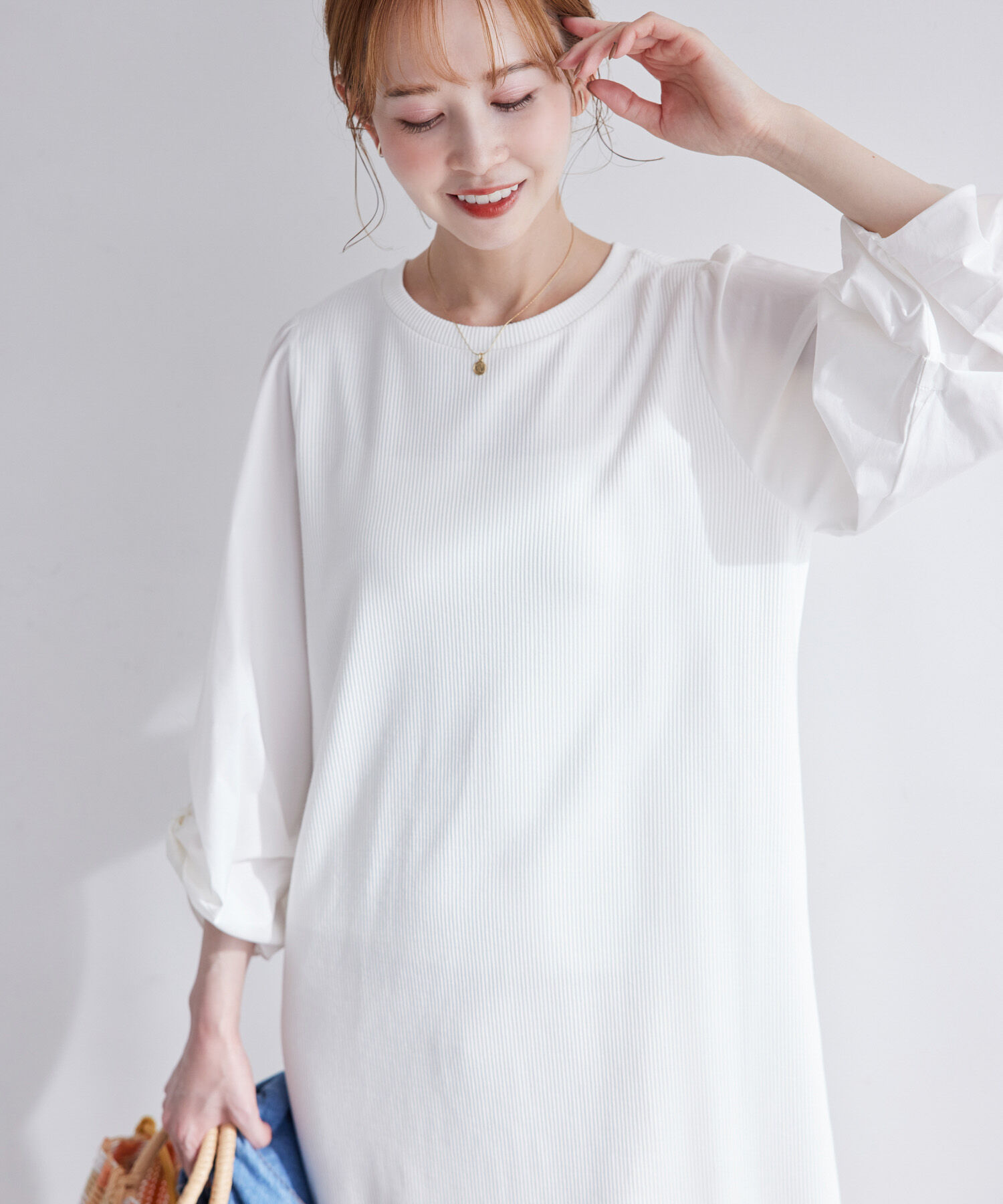 Rope&rsquo;Picnic「袖ディテールドッキングテレコワンピース」|ワンピース|