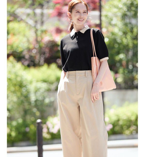 Rope&rsquo;Picnic「レイヤード風ニットポロシャツ」|ポロシャツ|