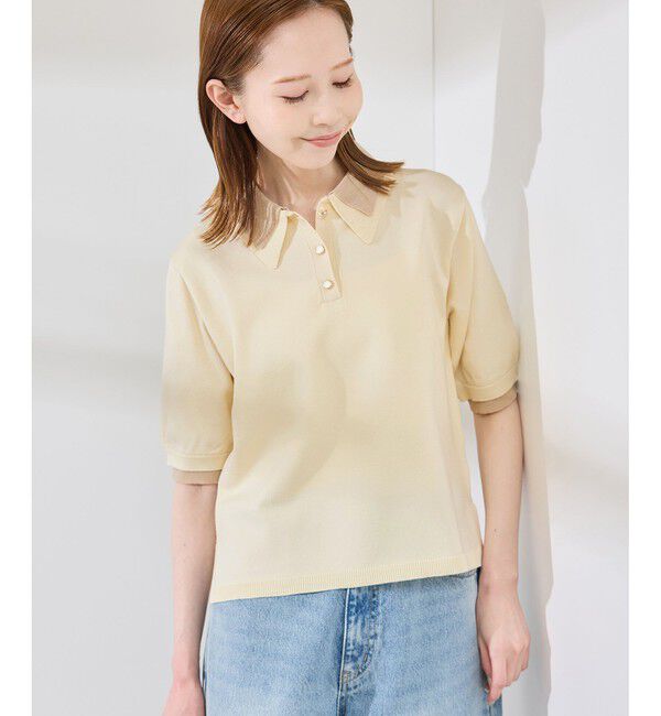 Rope&rsquo;Picnic「レイヤード風ニットポロシャツ」|ポロシャツ|