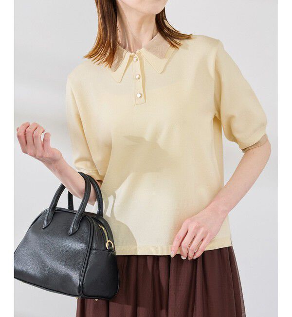 Rope&rsquo;Picnic「レイヤード風ニットポロシャツ」|ポロシャツ|