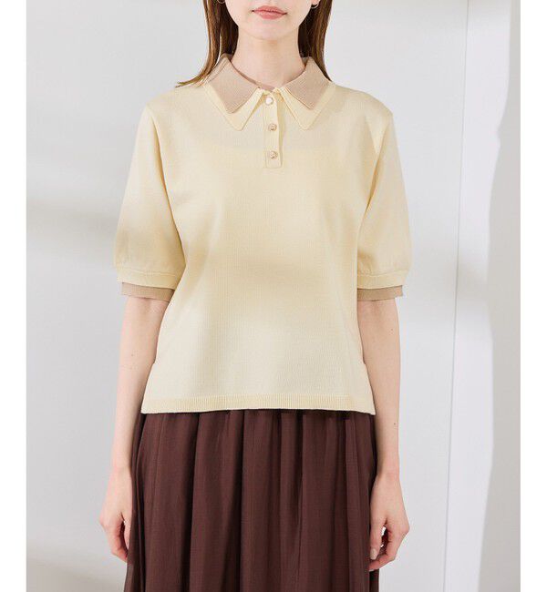 Rope&rsquo;Picnic「レイヤード風ニットポロシャツ」|ポロシャツ|