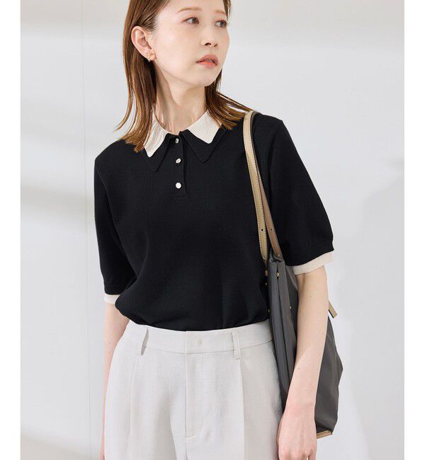 Rope&rsquo;Picnic「レイヤード風ニットポロシャツ」|ポロシャツ|