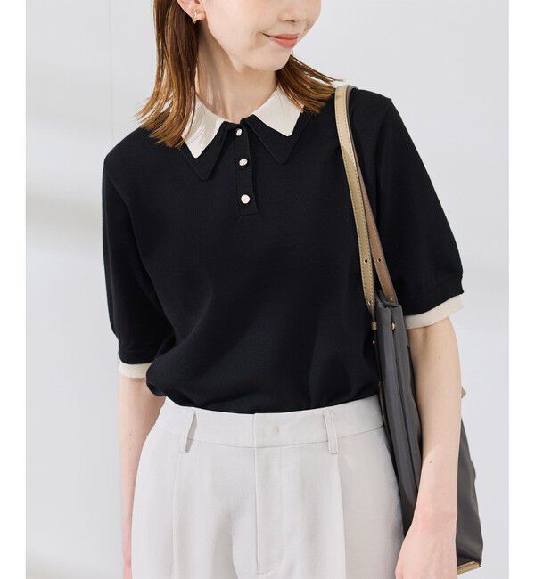 Rope&rsquo;Picnic「レイヤード風ニットポロシャツ」|ポロシャツ|