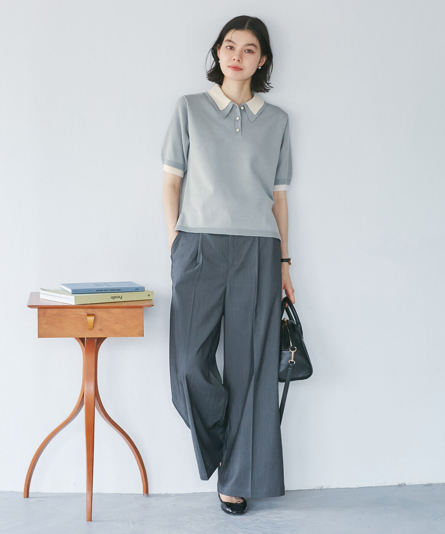 Rope&rsquo;Picnic「レイヤード風ニットポロシャツ」|ポロシャツ|