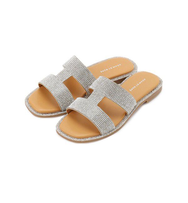 ADAM ET ROPE'「Iストラップラインストーンサンダル」|サンダル|