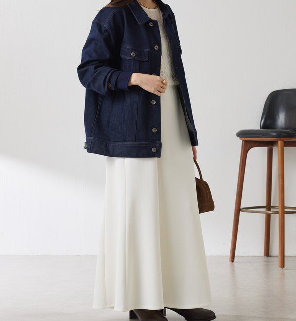  「Q.anos ストレッチリブデニムジャケット」|デニムジャケット|