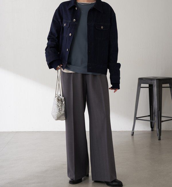  「Q.anos ストレッチリブデニムジャケット」|デニムジャケット|