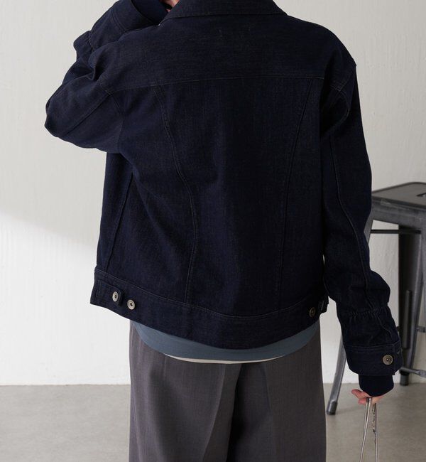  「Q.anos ストレッチリブデニムジャケット」|デニムジャケット|
