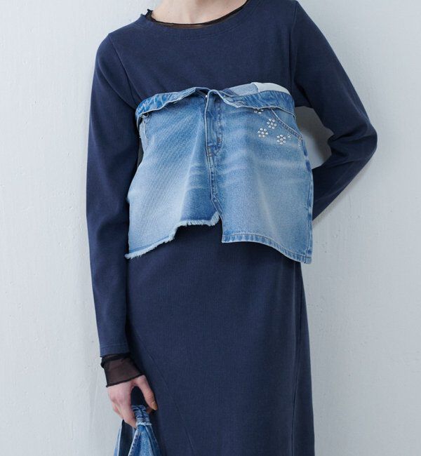  「Q.anos　レイヤードデニムスカート」|スカート|