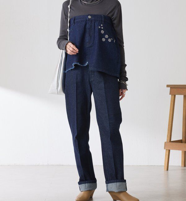  「Q.anos　レイヤードデニムスカート」|スカート|