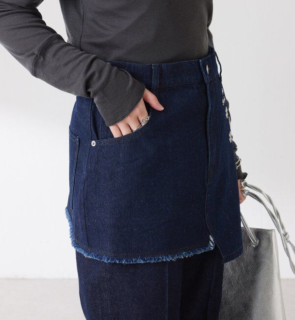  「Q.anos　レイヤードデニムスカート」|スカート|