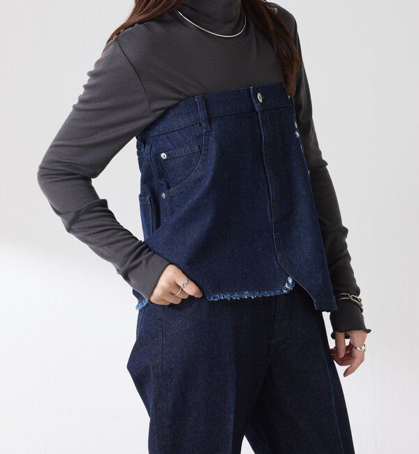  「Q.anos　レイヤードデニムスカート」|スカート|