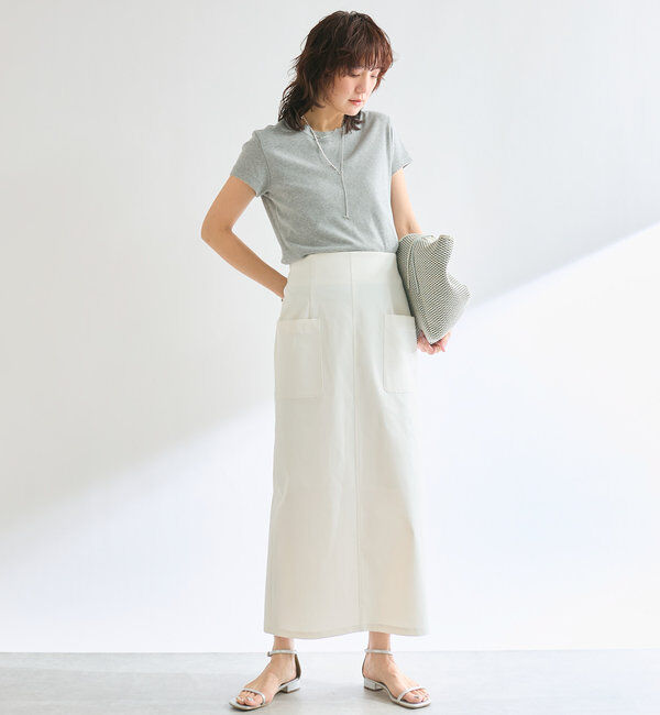  「【イージーな履き心地】ツイルストレッチIラインスカート」|スカート|