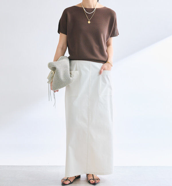  「【イージーな履き心地】ツイルストレッチIラインスカート」|スカート|