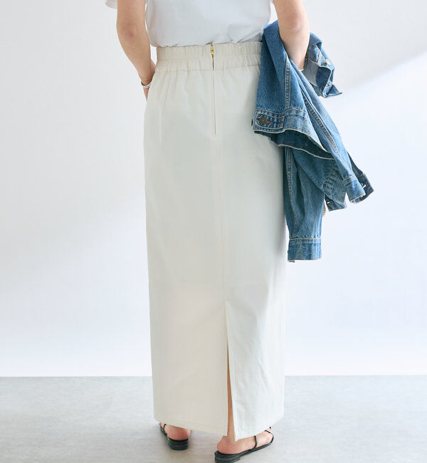  「【イージーな履き心地】ツイルストレッチIラインスカート」|スカート|