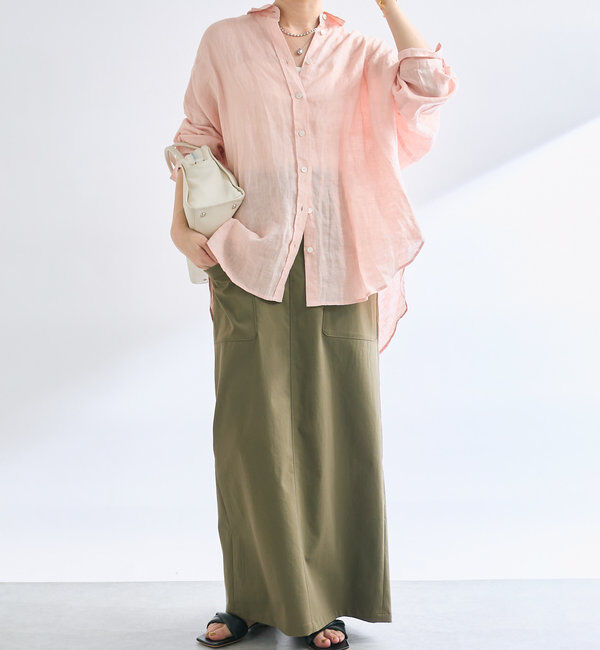  「【イージーな履き心地】ツイルストレッチIラインスカート」|スカート|