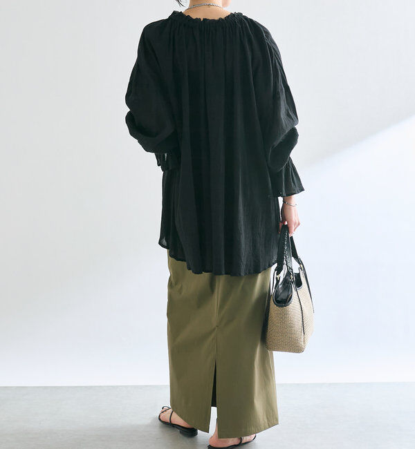  「【イージーな履き心地】ツイルストレッチIラインスカート」|スカート|