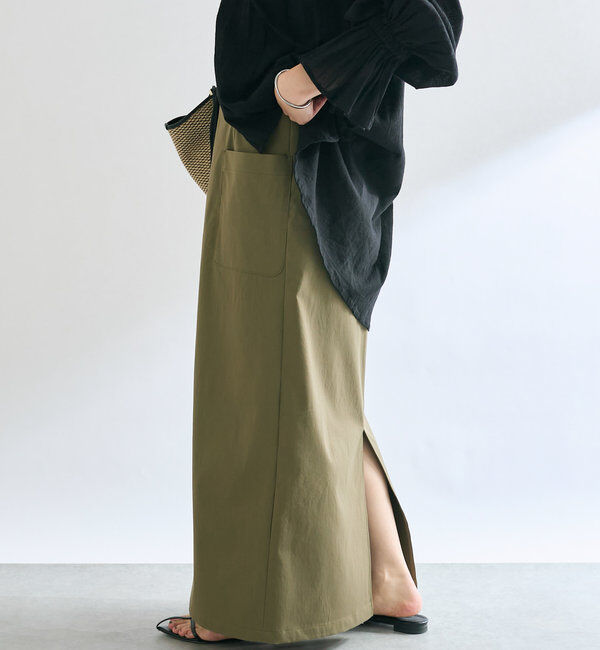  「【イージーな履き心地】ツイルストレッチIラインスカート」|スカート|