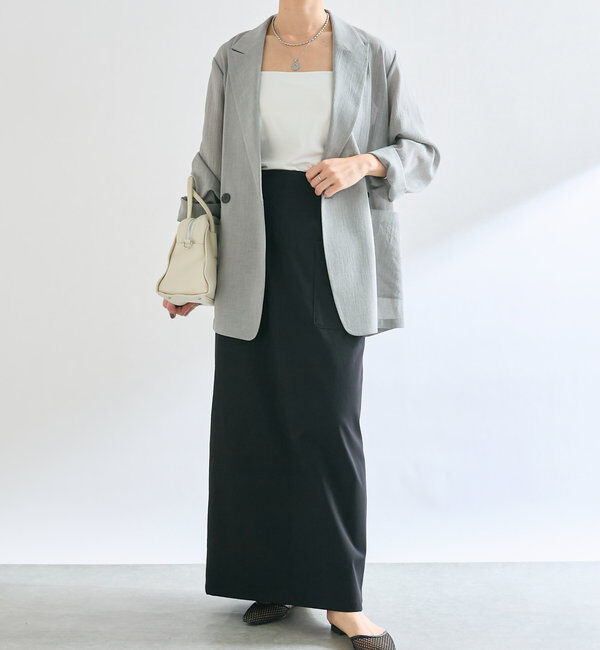  「【イージーな履き心地】ツイルストレッチIラインスカート」|スカート|