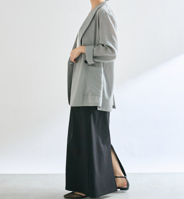  「【イージーな履き心地】ツイルストレッチIラインスカート」|スカート|