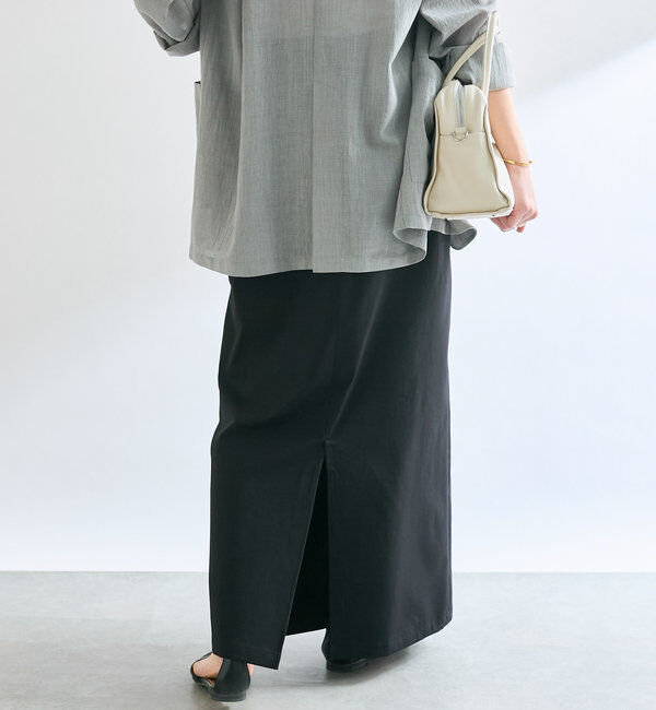  「【イージーな履き心地】ツイルストレッチIラインスカート」|スカート|
