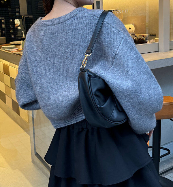  「襟取り外しロゴジャガードショートニット」|パーカー|