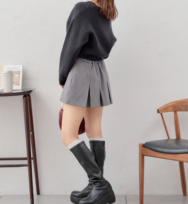  「襟取り外しロゴジャガードショートニット」|パーカー|