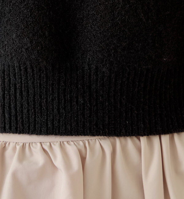  「襟取り外しロゴジャガードショートニット」|パーカー|