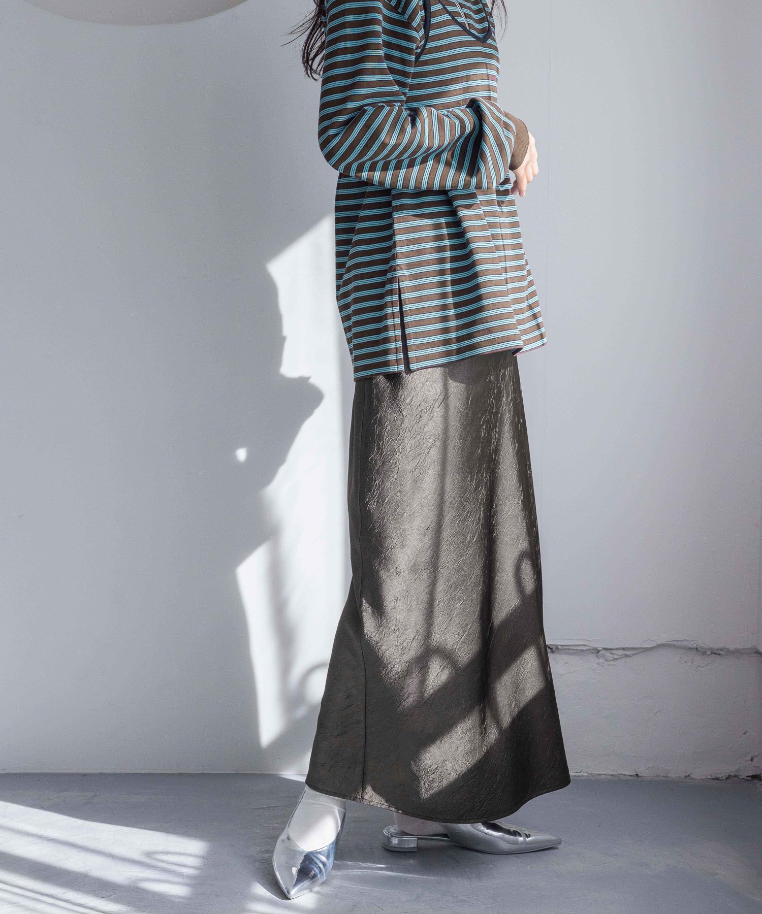 LOWRYS FARM「シワサテンスカート」|スカート|