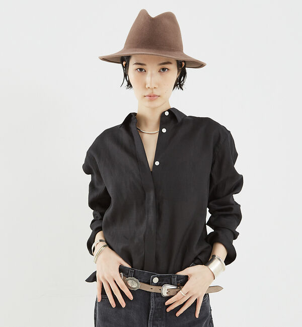 The Store by C' 「【COCUCA】リネンシャツ」|シャツ・ブラウス|ブラック