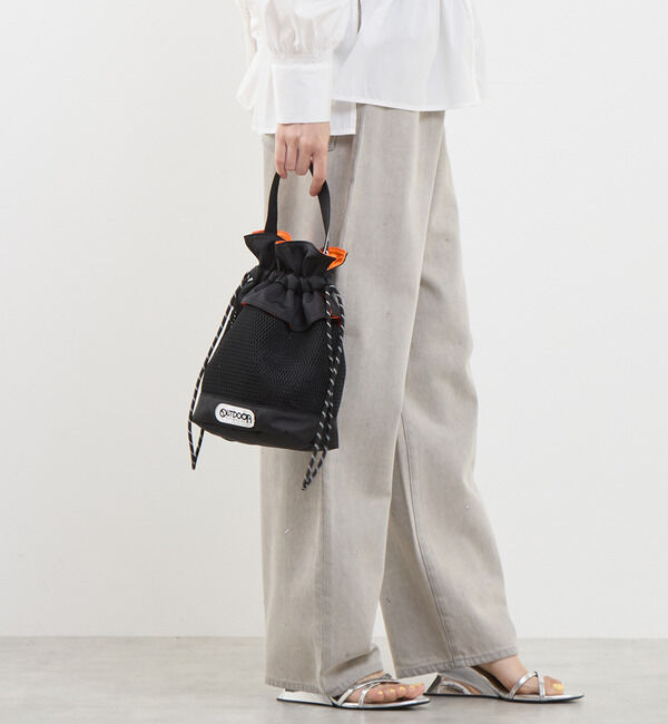 SOFFITTO「【Soffitto別注】RISLEY&times;OUTDOORコラボ キャンディメッシュバッグ [[R2401-CMB21]]」|ハンドバッグ|ブラック