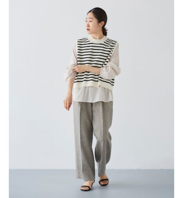  「ブラウスレイヤードニットベスト」|ベスト・ジレ|