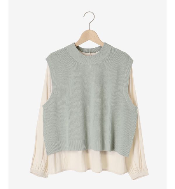  「ブラウスレイヤードニットベスト」|ベスト・ジレ|
