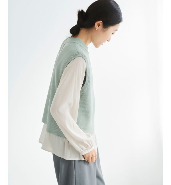  「ブラウスレイヤードニットベスト」|ベスト・ジレ|