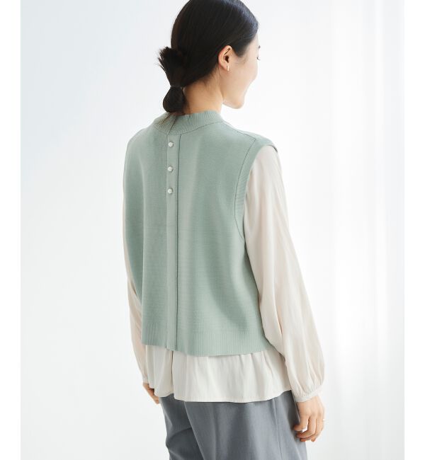  「ブラウスレイヤードニットベスト」|ベスト・ジレ|
