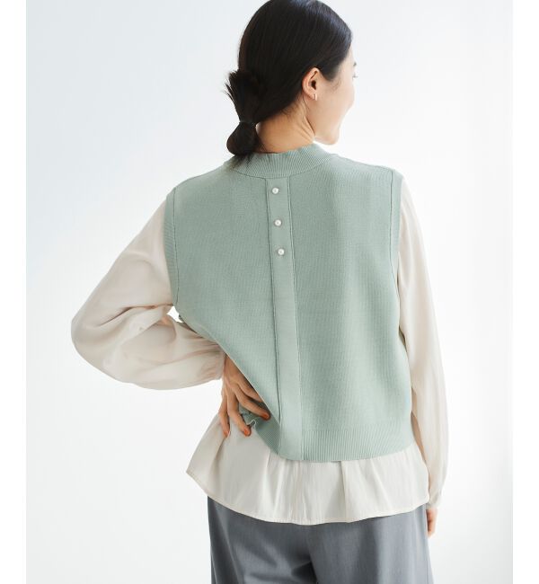  「ブラウスレイヤードニットベスト」|ベスト・ジレ|