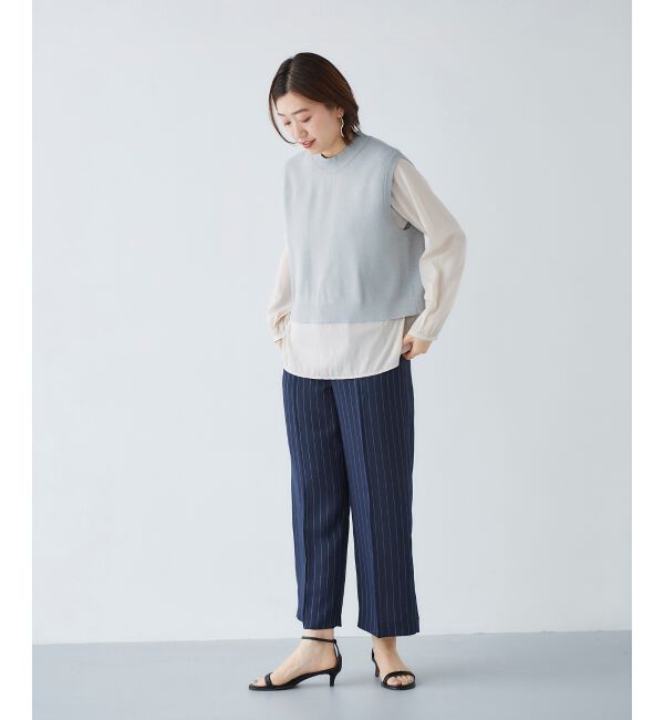  「ブラウスレイヤードニットベスト」|ベスト・ジレ|