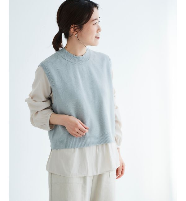  「ブラウスレイヤードニットベスト」|ベスト・ジレ|