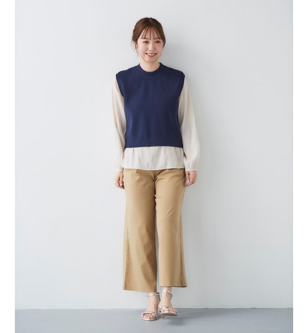  「ブラウスレイヤードニットベスト」|ベスト・ジレ|