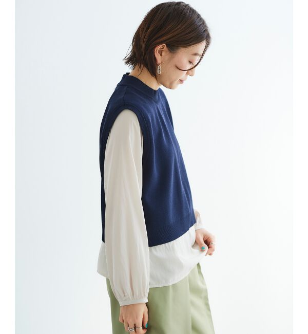  「ブラウスレイヤードニットベスト」|ベスト・ジレ|