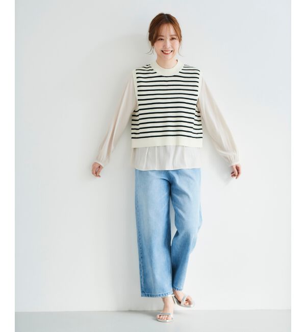  「ブラウスレイヤードニットベスト」|ベスト・ジレ|